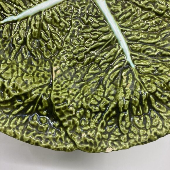 Vintage Bordallo Pinheiro Cabbage Leaf Plate Made in Portugal 8 1/4" - Picture 3 of 7